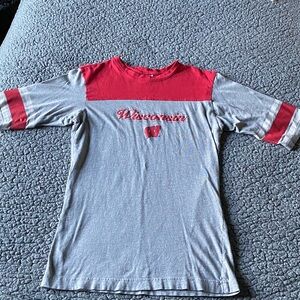 Youth Wisconsin Red and Gray Tee